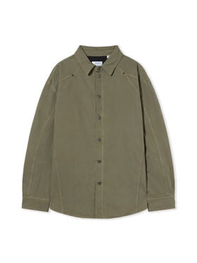 OFF WHITE Racing Staff Sport Overshirt DUSTY OLIVE 44MES01DF26F001