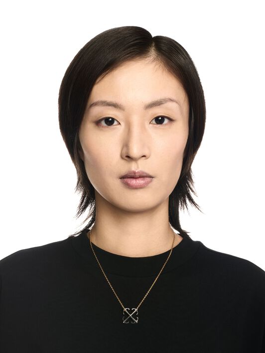 OFF WHITE Bicolor Arrow Pendant Necklace GOLD OWOB13OS25MET001