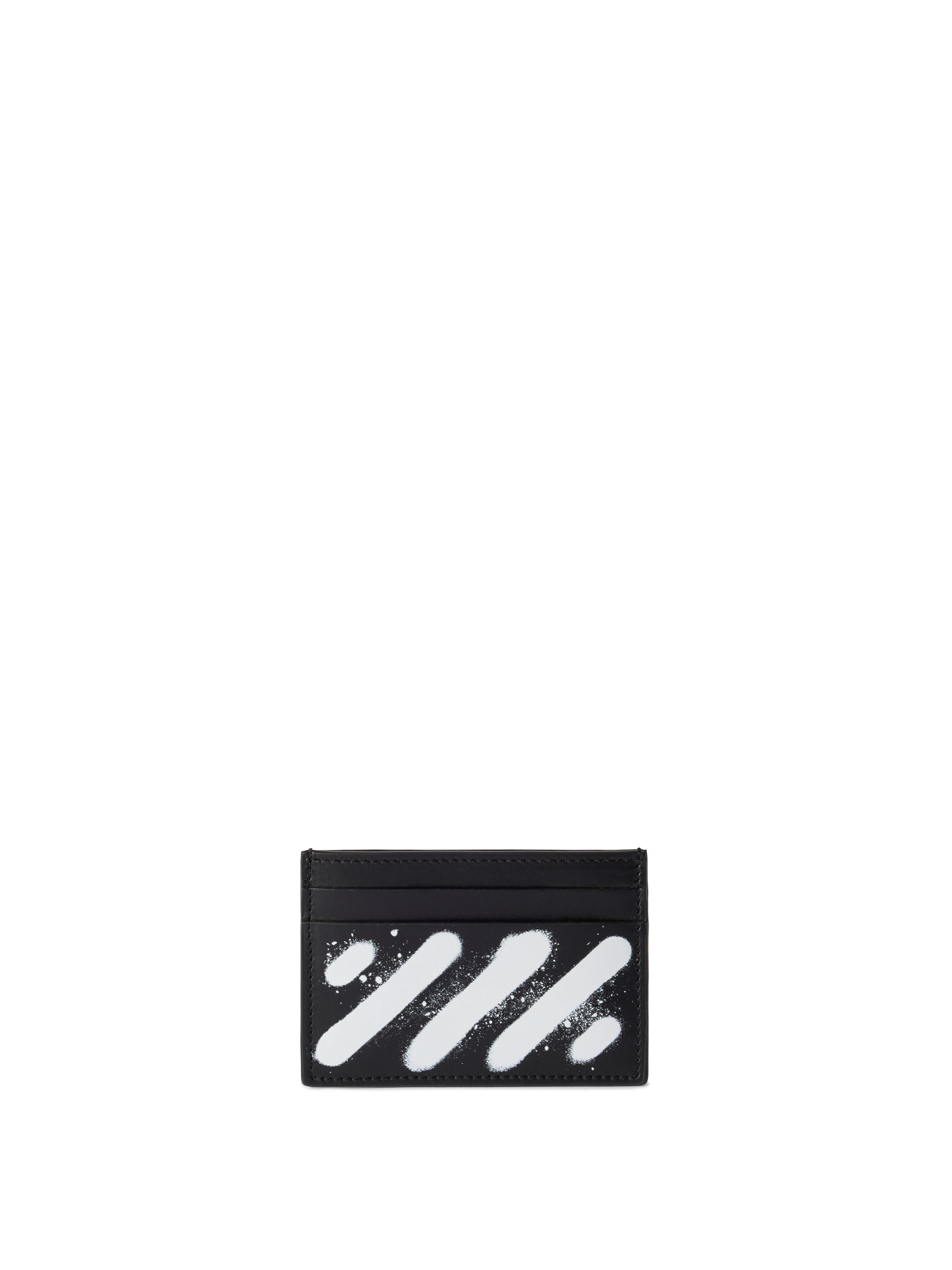 OFF WHITE Diagonal Spray Card Case BLACK - WHITE OMND079F25LEA002