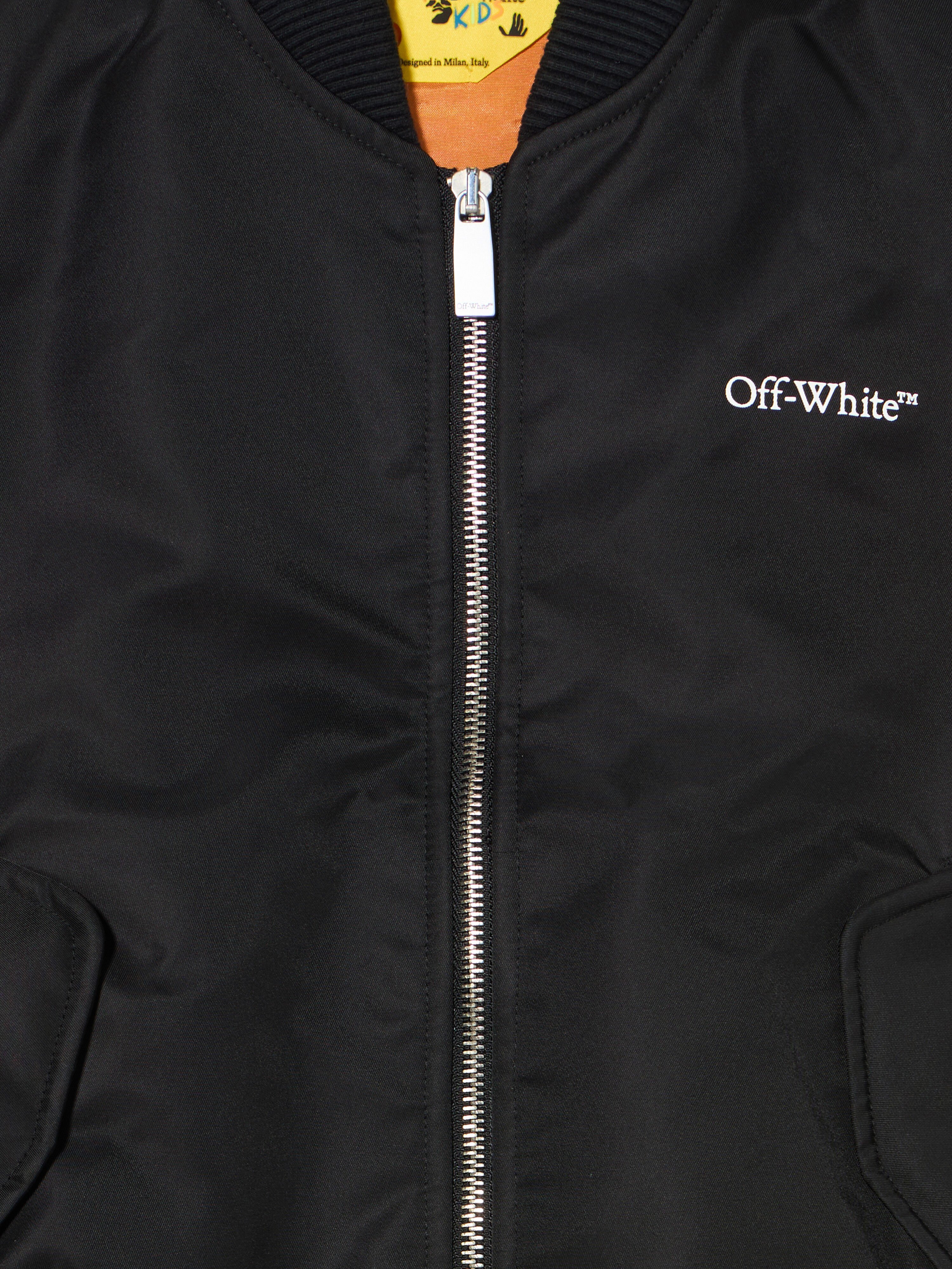 OFF WHITE Bookish Diagonal Bomber Jacket BLACK - WHITE OBEH002F25FAB001
