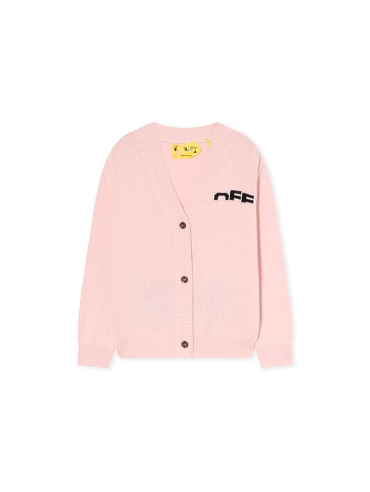 Logo Detail Knit Cardigan OFF WHITE Logo Detail Knit Cardigan SOFT PINK - BLACK OGHB002F25KNI001