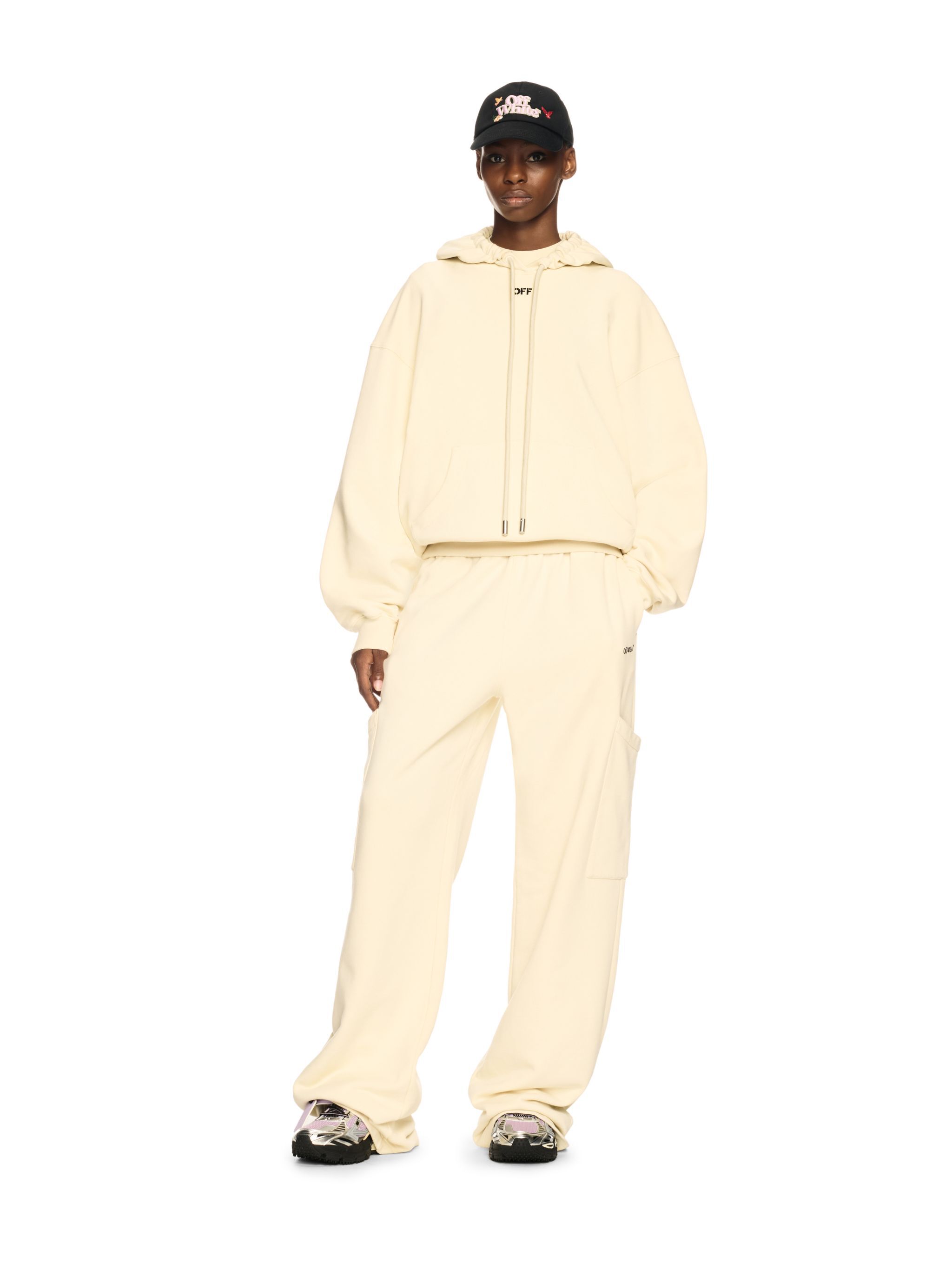 OFF WHITE Weißer Hoodie Mit Pfeile NEUTRAL OWBB035S25FLE002