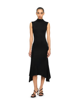 OFF WHITE Fluid Sleeveless Midi Dress Black-Black 2DB578S26JER001