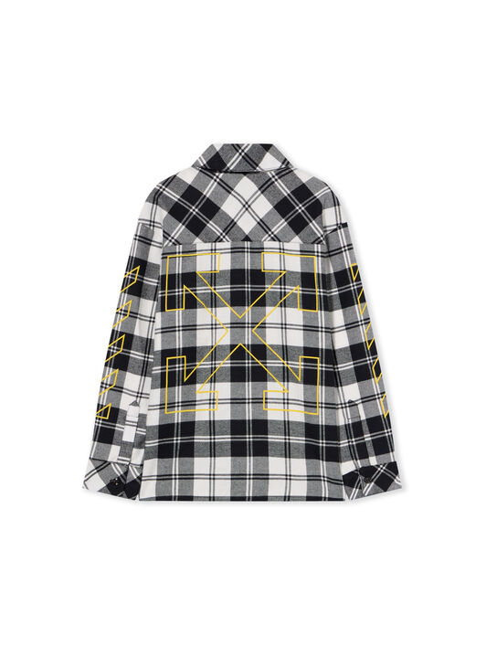 OFF WHITE Diagonal Flannel Shirt BLACK - YELLOW OBGA001F25FAB001