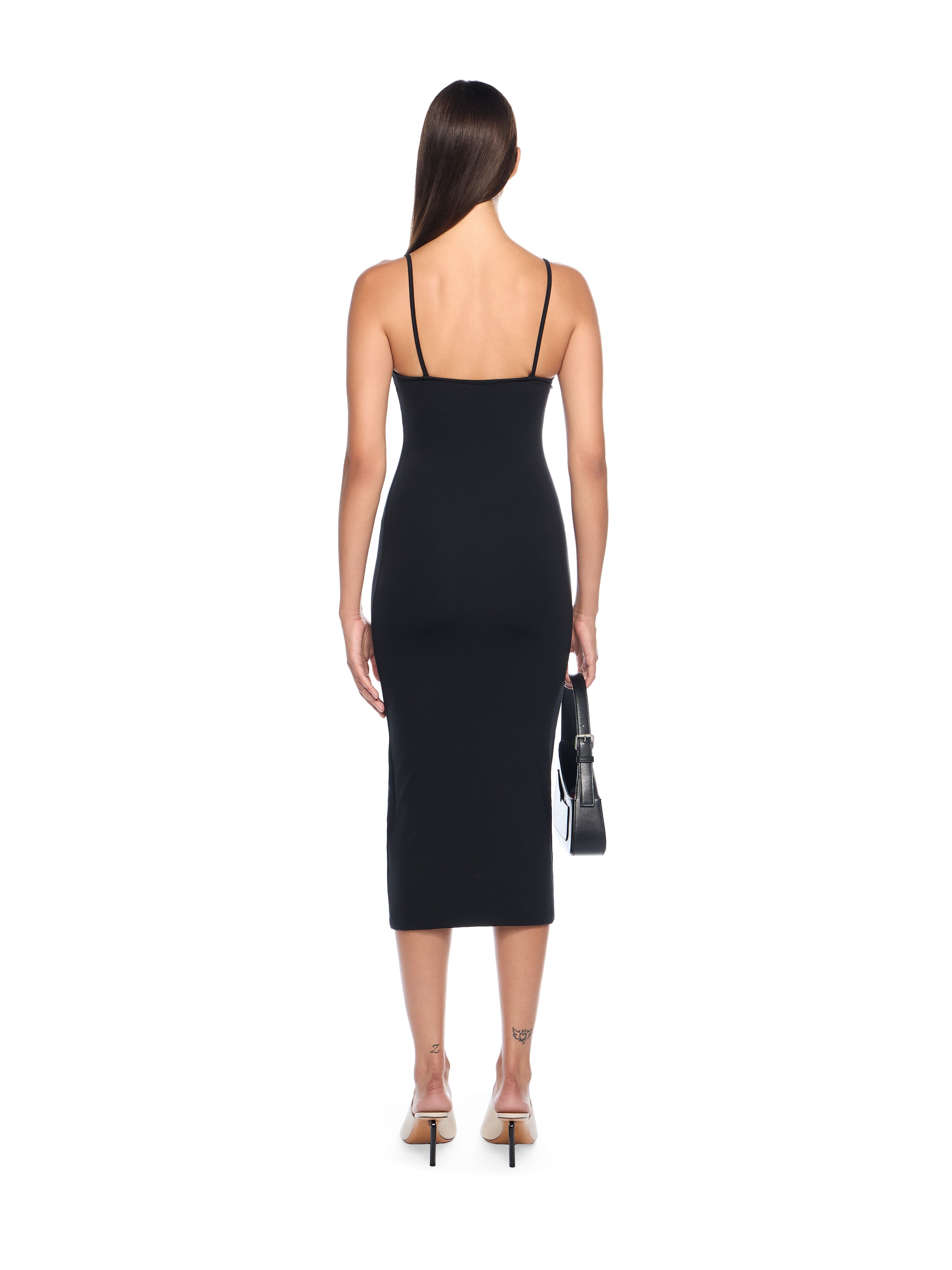 OFF WHITE Sleek Strappy Midi Dress BLACK-WHITE OWDB55FF25JER001