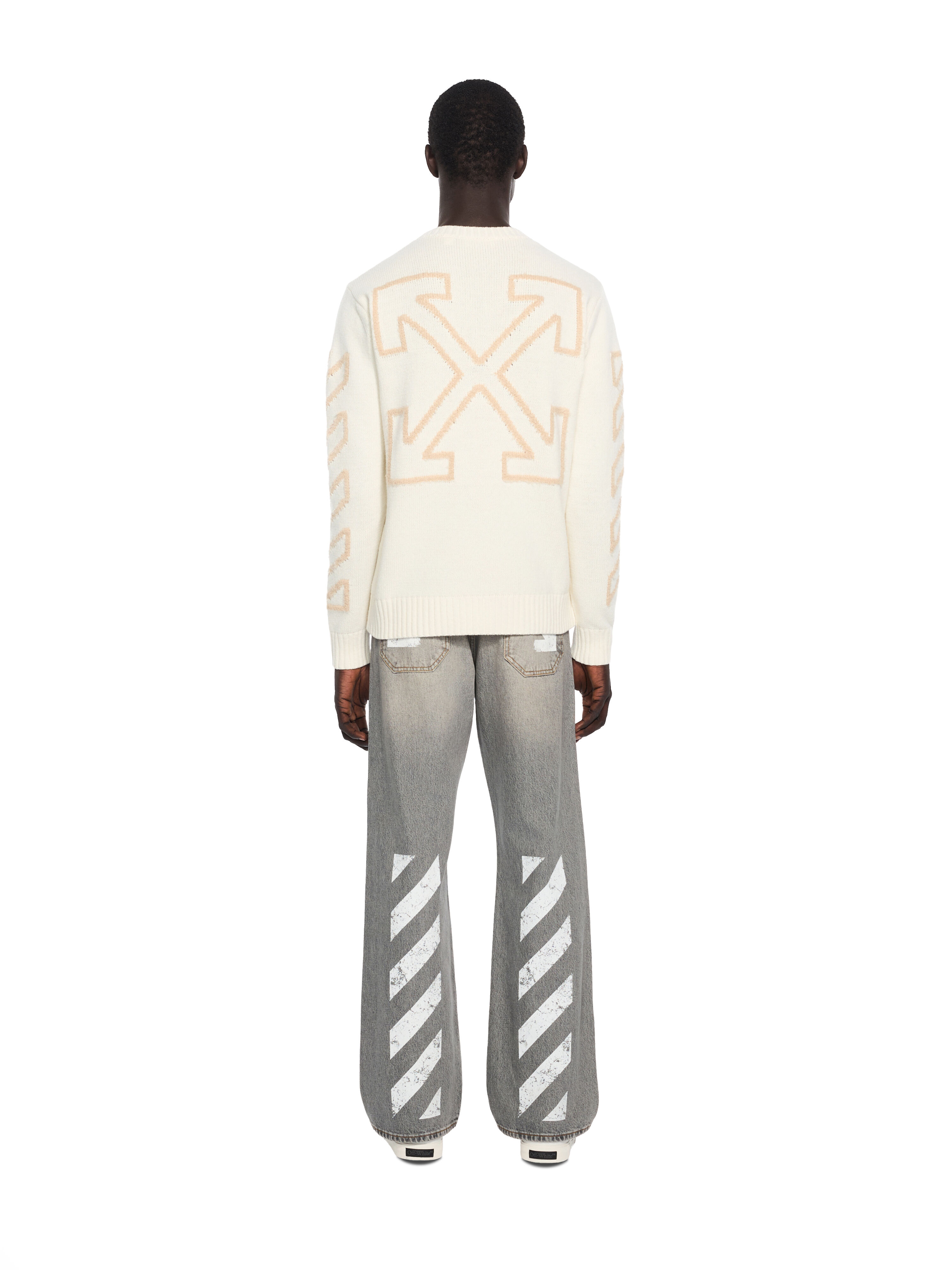 Diagonal Arrow Fuzzy Knit Crewneck OFF WHITE Diagonal Arrow Fuzzy Knit Crewneck CREAM 44MHE087F26K001