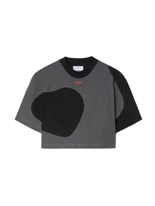 OFF WHITE Black Cropped Golf T-Shirt GREY OWAA132T24JER001