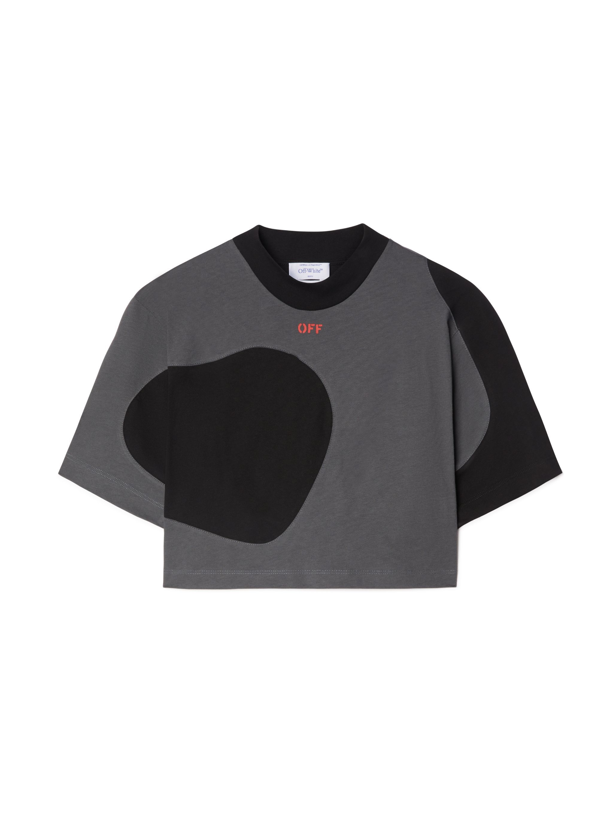 OFF WHITE Black Cropped Golf T-Shirt GREY OWAA132T24JER001