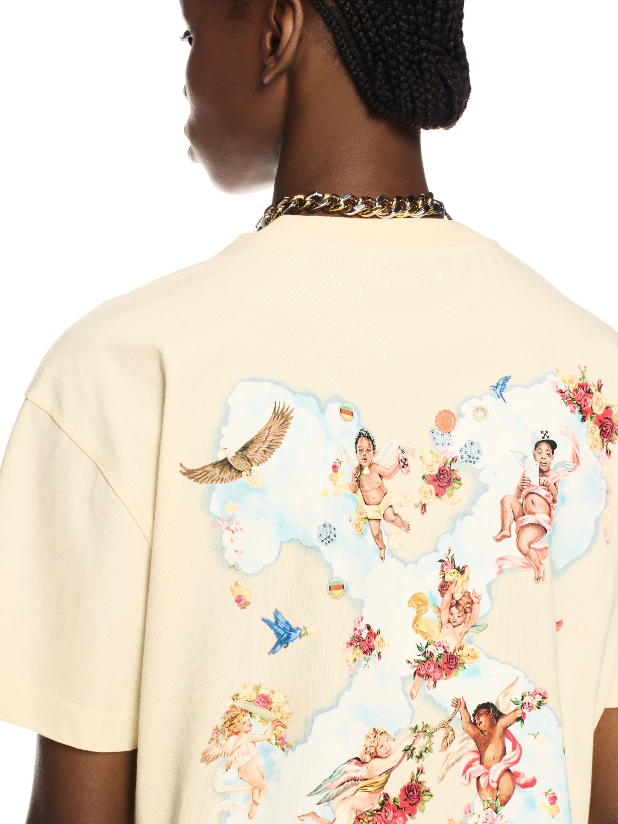 OFF WHITE White Cloud Arrow T-Shirt NEUTRALS OWAA089S25JER005