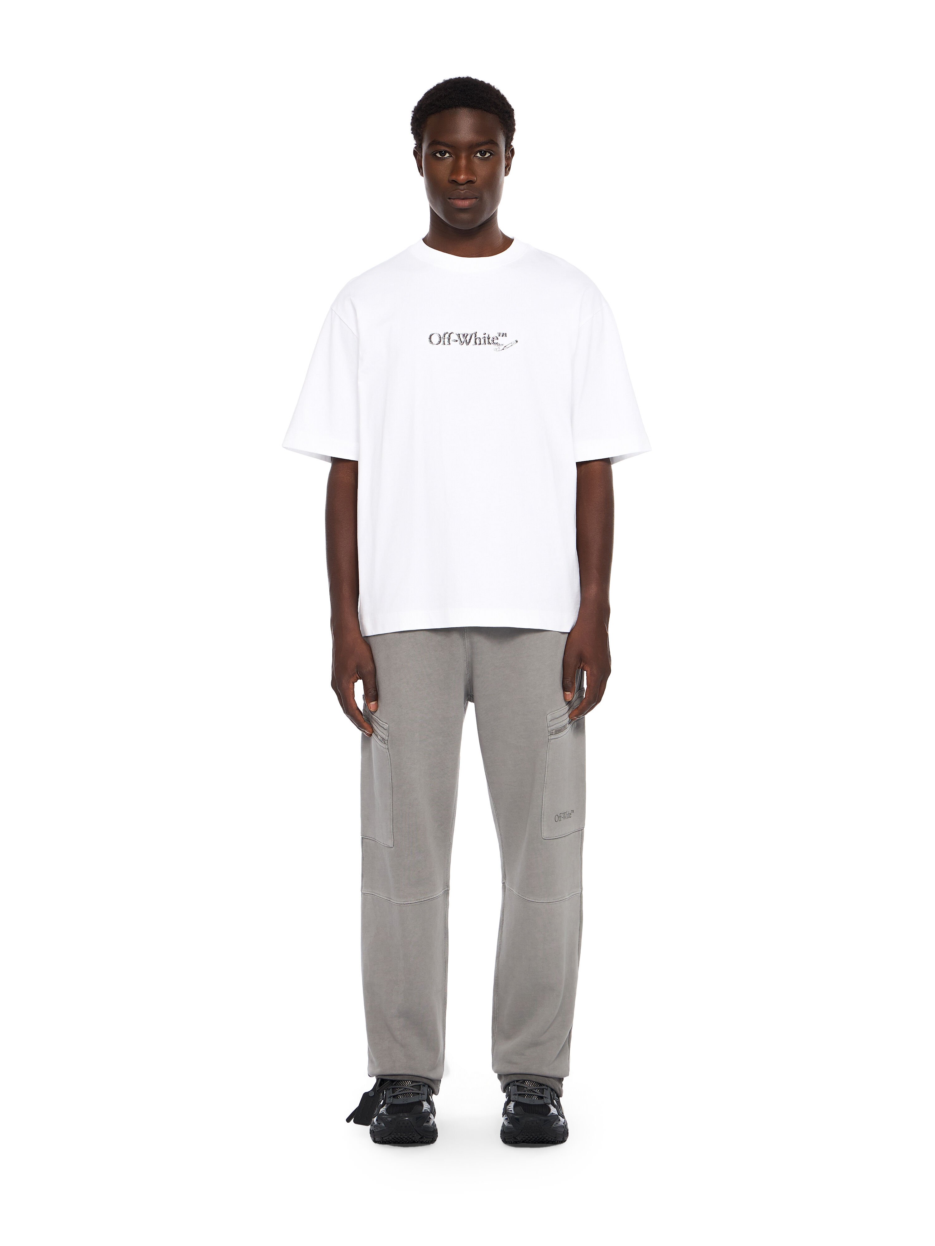 OFF WHITE Scribble Arrow Skate Logo T-Shirt WHITE - BLACK OMAA120F25JER00C
