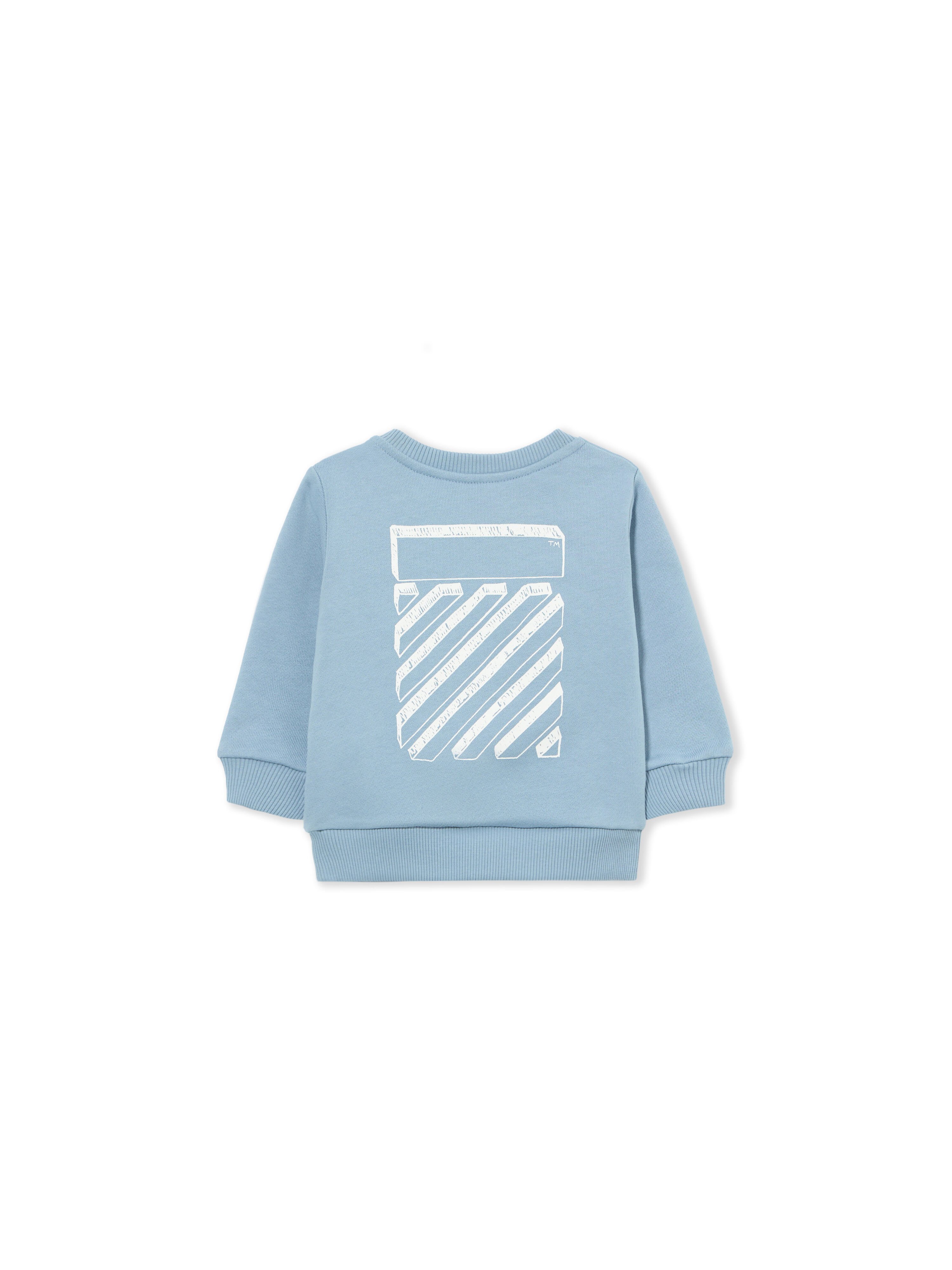 OFF WHITE Scribble Diag Crewneck DUSTY BLUE 44BXC001S26F002