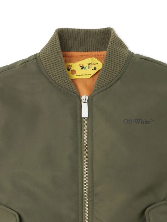 OFF WHITE Bookish Diagonal Bomber Jacket MARTINI OLIVE 44BEH002S26F001