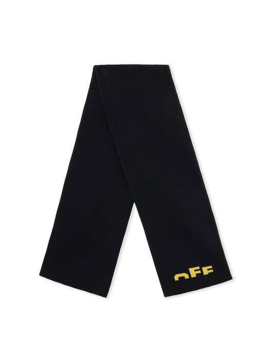 OFF WHITE Type Logo Scarf BLACK - YELLOW OBMA001F25KNI001