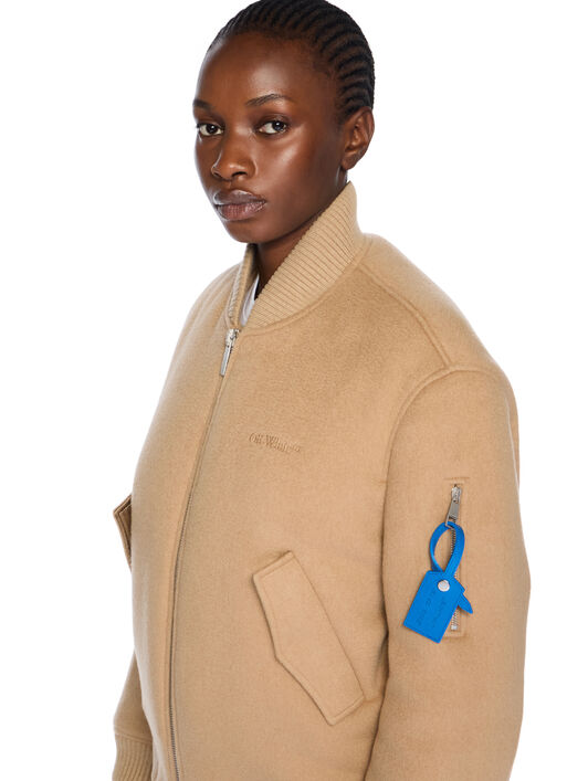 Quote Bomber Jacket OFF WHITE Quote Bomber Jacket DOE-LIGHT BROWN OWEH031F25FAB001