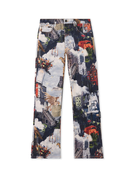 OFF WHITE World Paint Relax Jeans DUSTY BLUE - NO COLOR OMYA18JF25DEN003