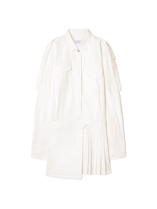 OFF WHITE Weißes Savana Popeline Mini-Kleid WEISS OWDG00AS25FAB001