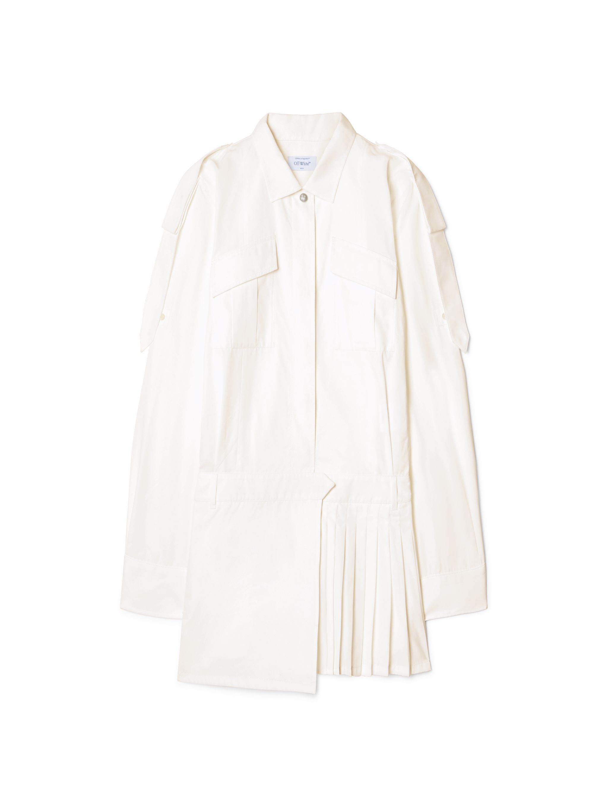 OFF WHITE Weißes Savana Popeline Mini-Kleid WEISS OWDG00AS25FAB001