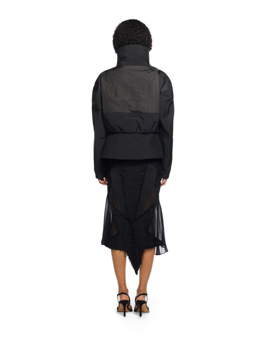 Race Peplum Bomber Jacket OFF WHITE Race Peplum Bomber Jacket BLACK - NO COLOR OWEH033W25FAB001