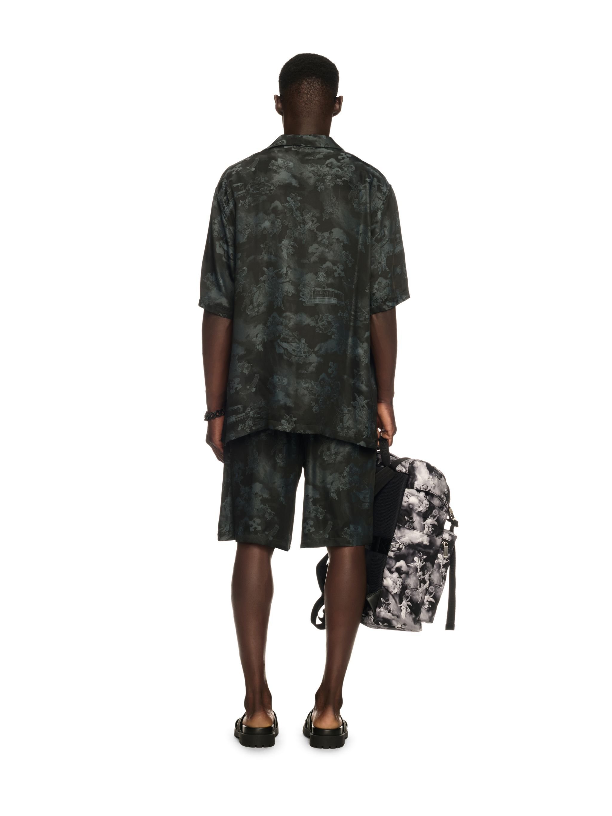OFF WHITE Black Jacquard Fresco Bowling Shirt BLACK OMGG013S25FAB005