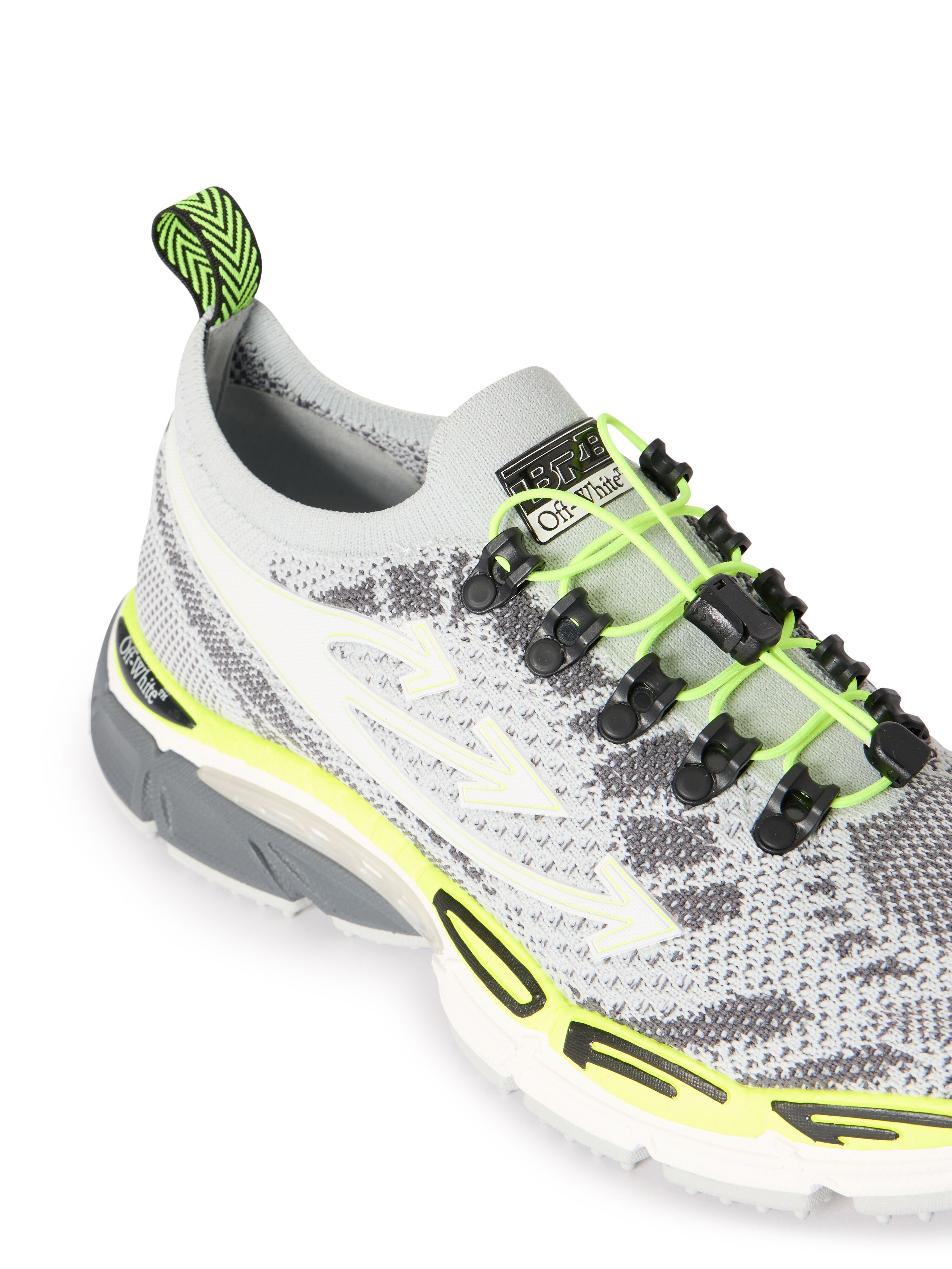 OFF WHITE Be Right Back Knit Sneakers LIGHT GREY - YELLOW FLUO OMIA2AOS26FAB001
