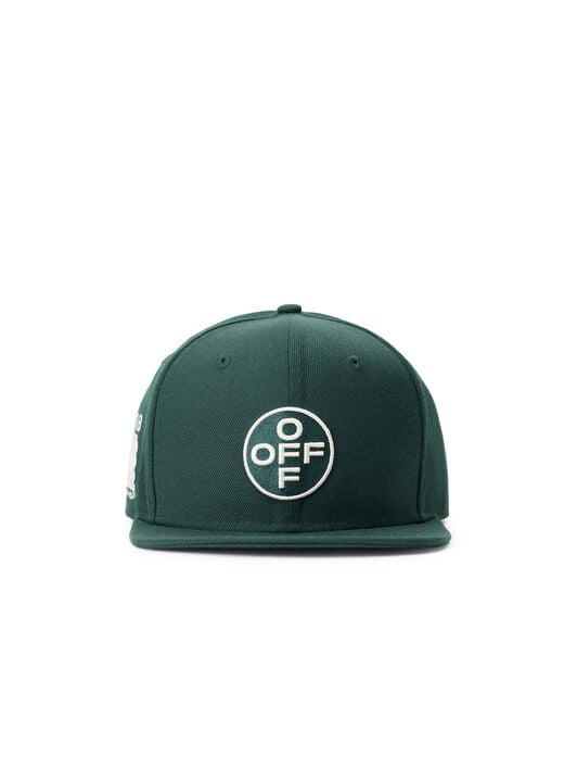 LAB L/AB Off Embroidered Flat Brim Cap DARK GREEN LAB7200163