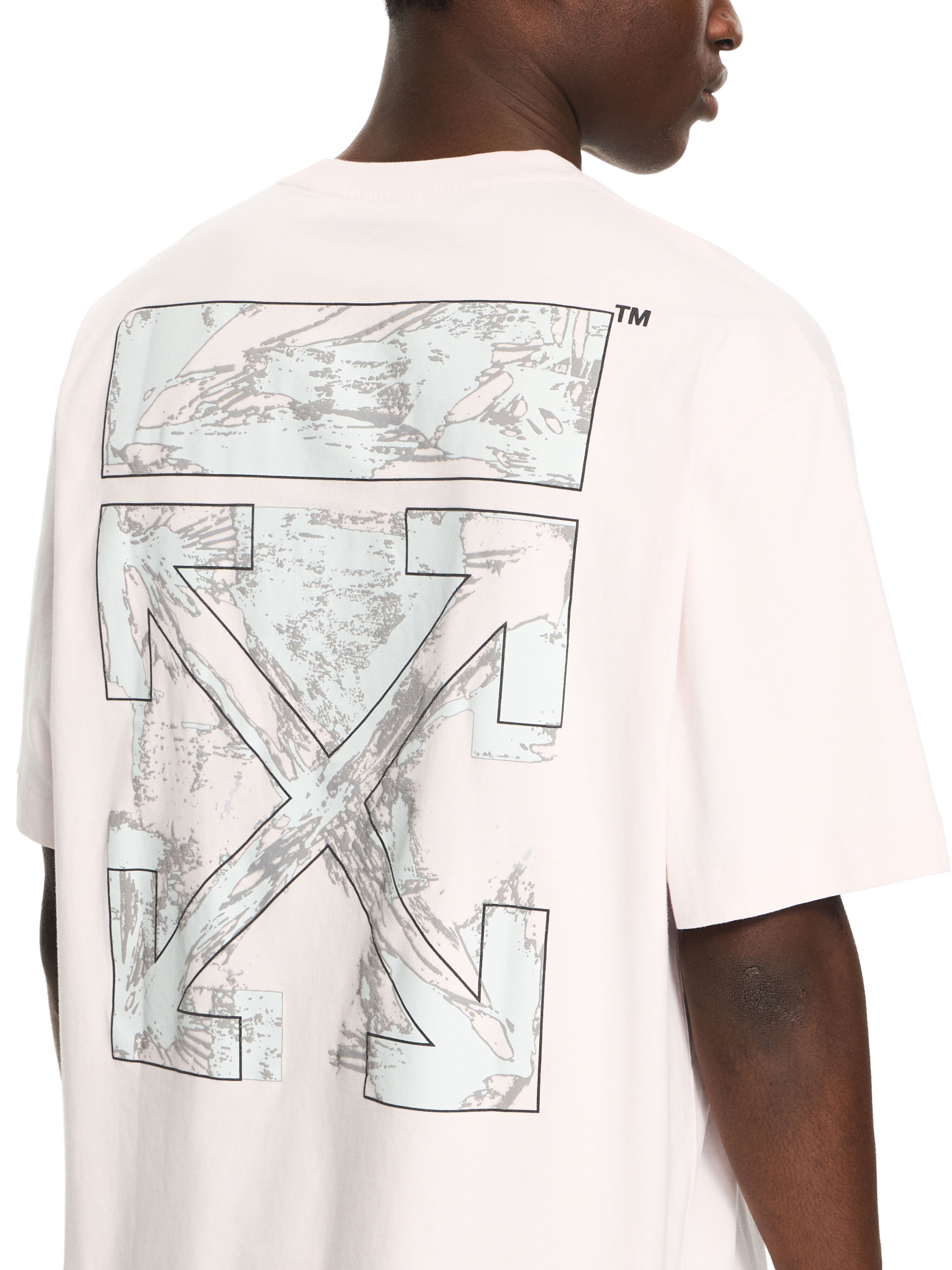 OFF WHITE Paint Arrow Skate T-shirt FADE OUT MAUVE MOR 44MAA120S26J00R