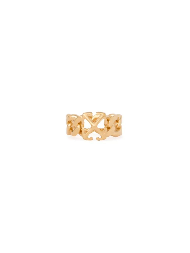 OFF WHITE Arrow Chain Ring GOLD OWOC11GC99MET001