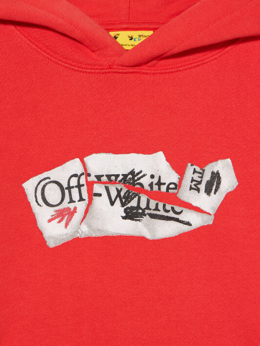 Arrow Collage Logo Hoodie OFF WHITE Arrow Collage Logo Hoodie RED - WHITE OBBB001F25FLE003