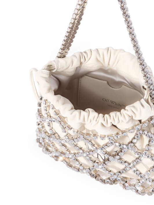 CLUTCH FOR DINNER CON CRISTALLI OFF WHITE CLUTCH FOR DINNER CON CRISTALLI NEUTRI OWNN188C99MET001