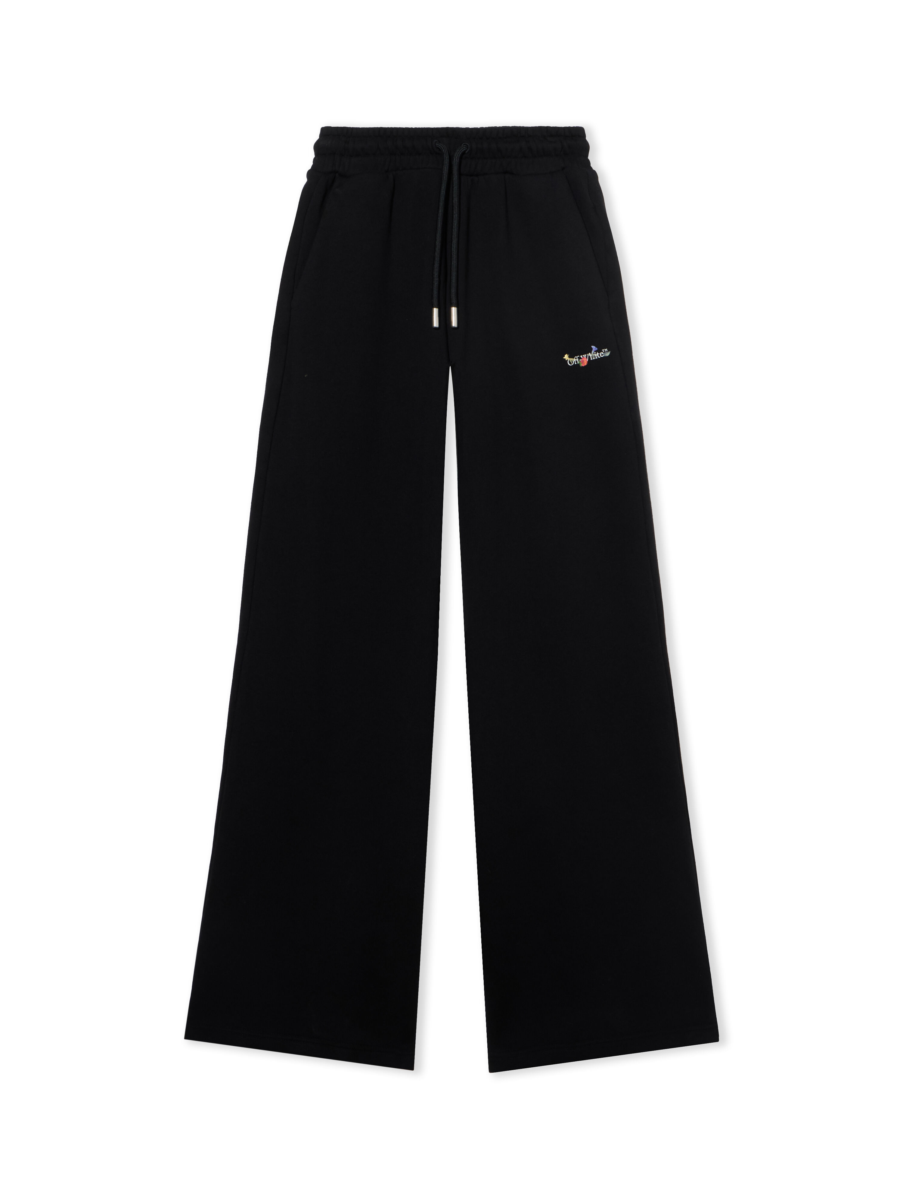 OFF WHITE Bookish Flowers Regular Sweatpants BLACK - WHITE OWCH022F25FLE001