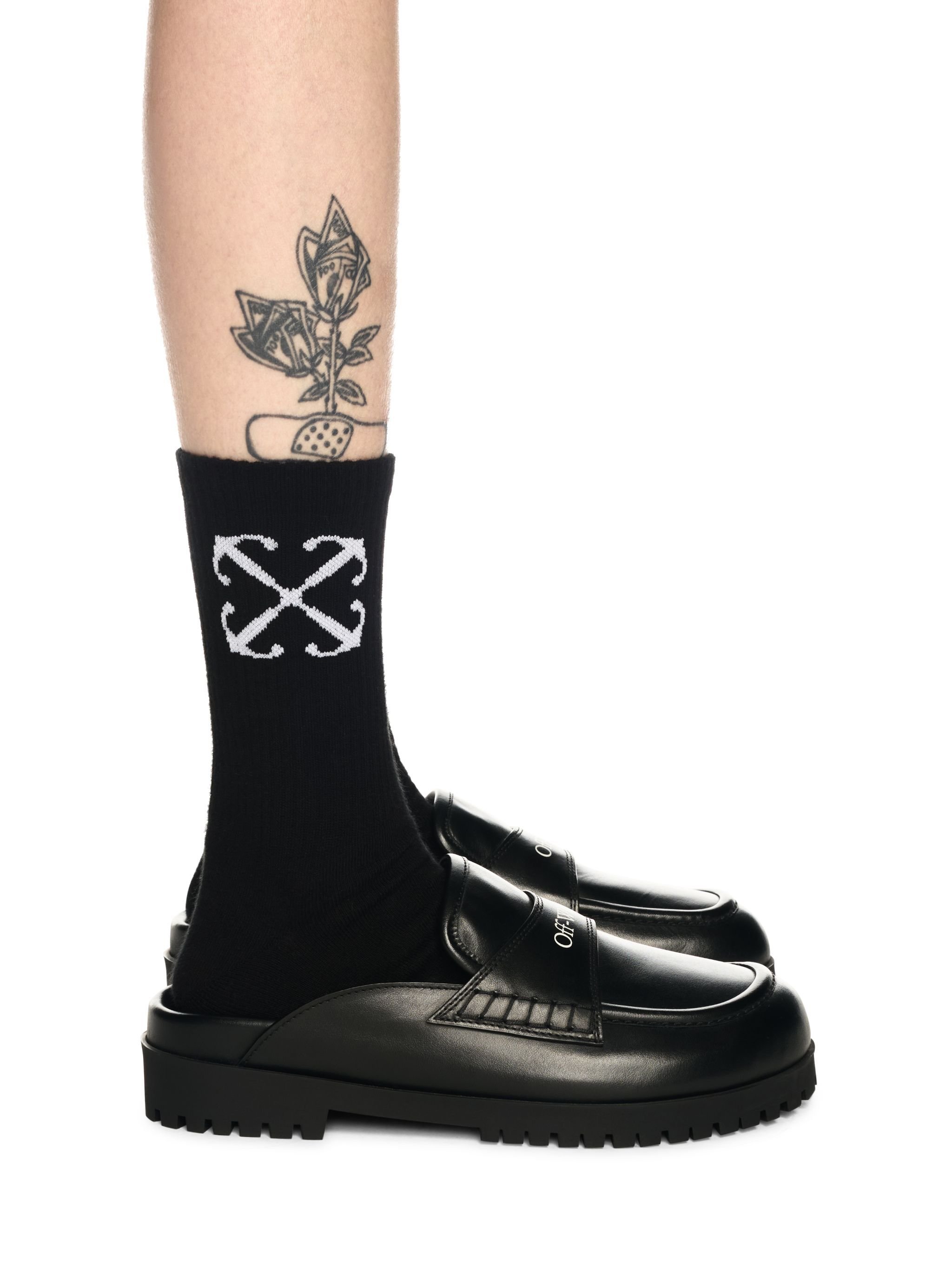 OFF WHITE Black Leather O Slip-On Loafer BLACK OWIJ04GC99LEA001