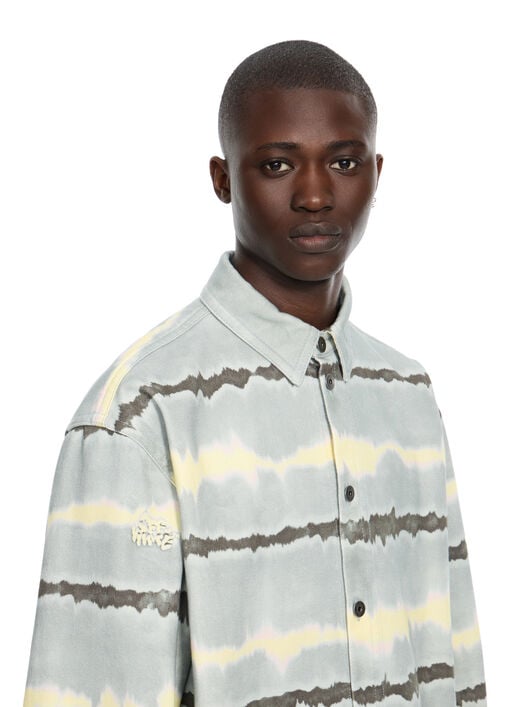 OFF WHITE All-over Tie-dye Overshirt BLUE GREY 44MES01FZ26F001