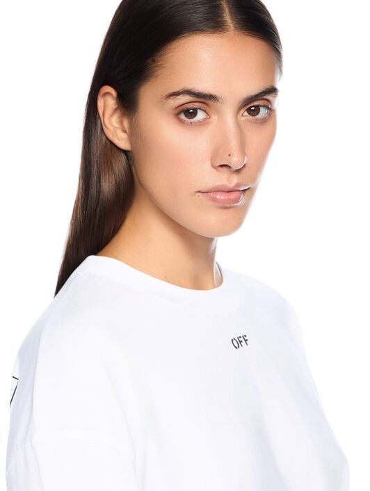 Embroidered Flowers Arrow Long Sleeve T-Shirt OFF WHITE Embroidered Flowers Arrow Long Sleeve T-Shirt WHITE - BLACK OWAB038F25JER001