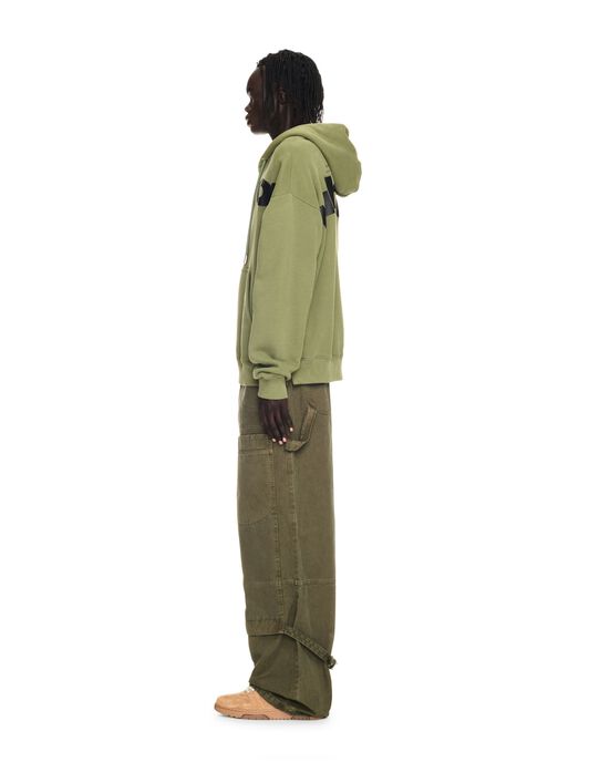 OFF WHITE Military Green Canvas Carpenter Pants GREEN OMCE044F24FAB001