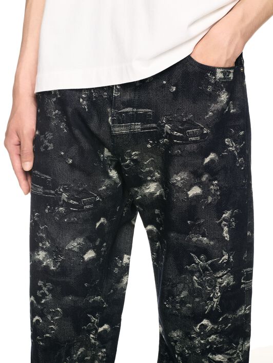 OFF WHITE Blue Jacquard Fresco Jeans BLUE OMYA18JS25DEN006