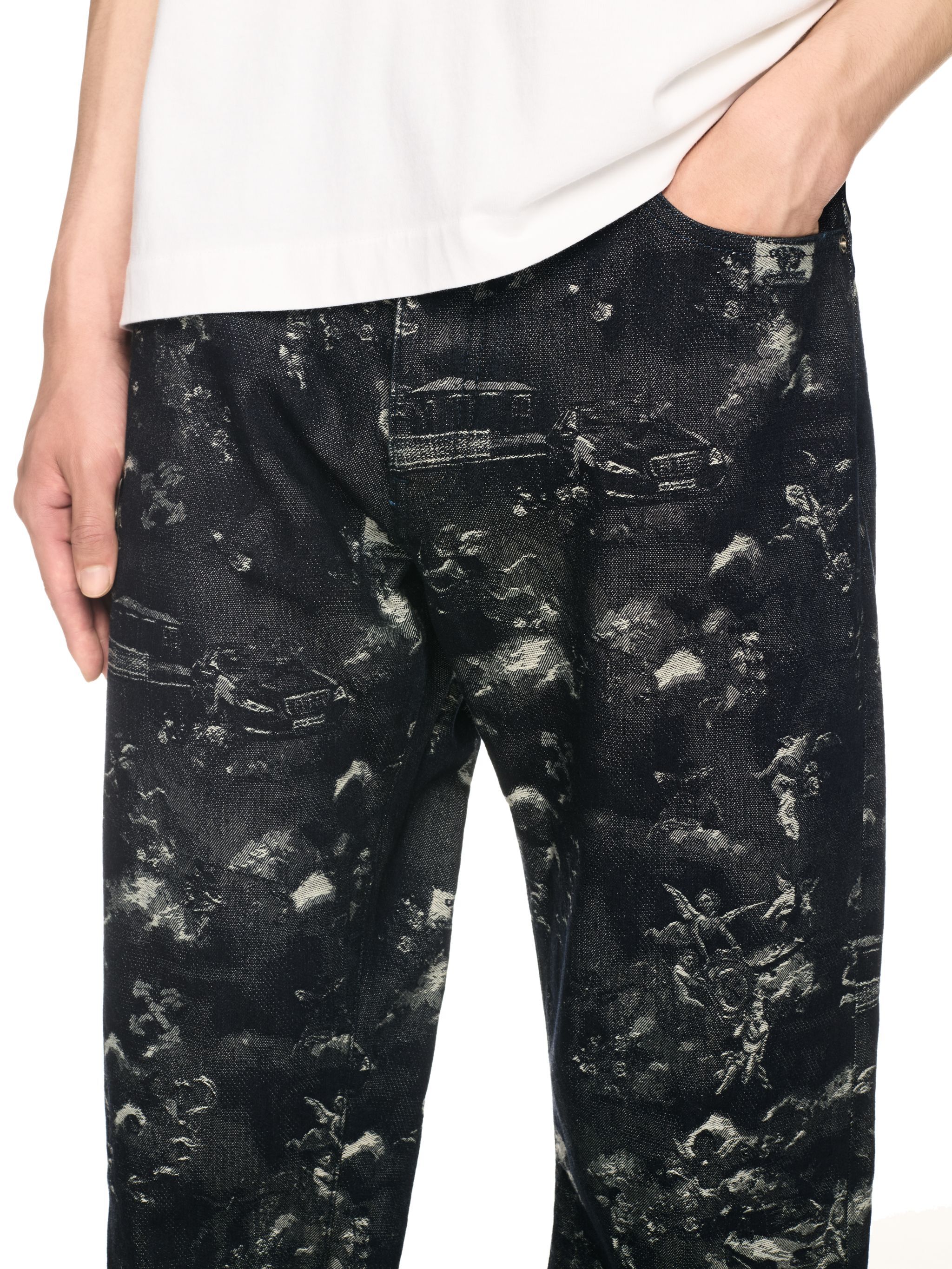 OFF WHITE Blue Jacquard Fresco Jeans BLUE OMYA18JS25DEN006