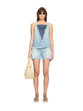 OFF WHITE Blaues Denim Doll-Top BLAU OWYP00BS25DEN001