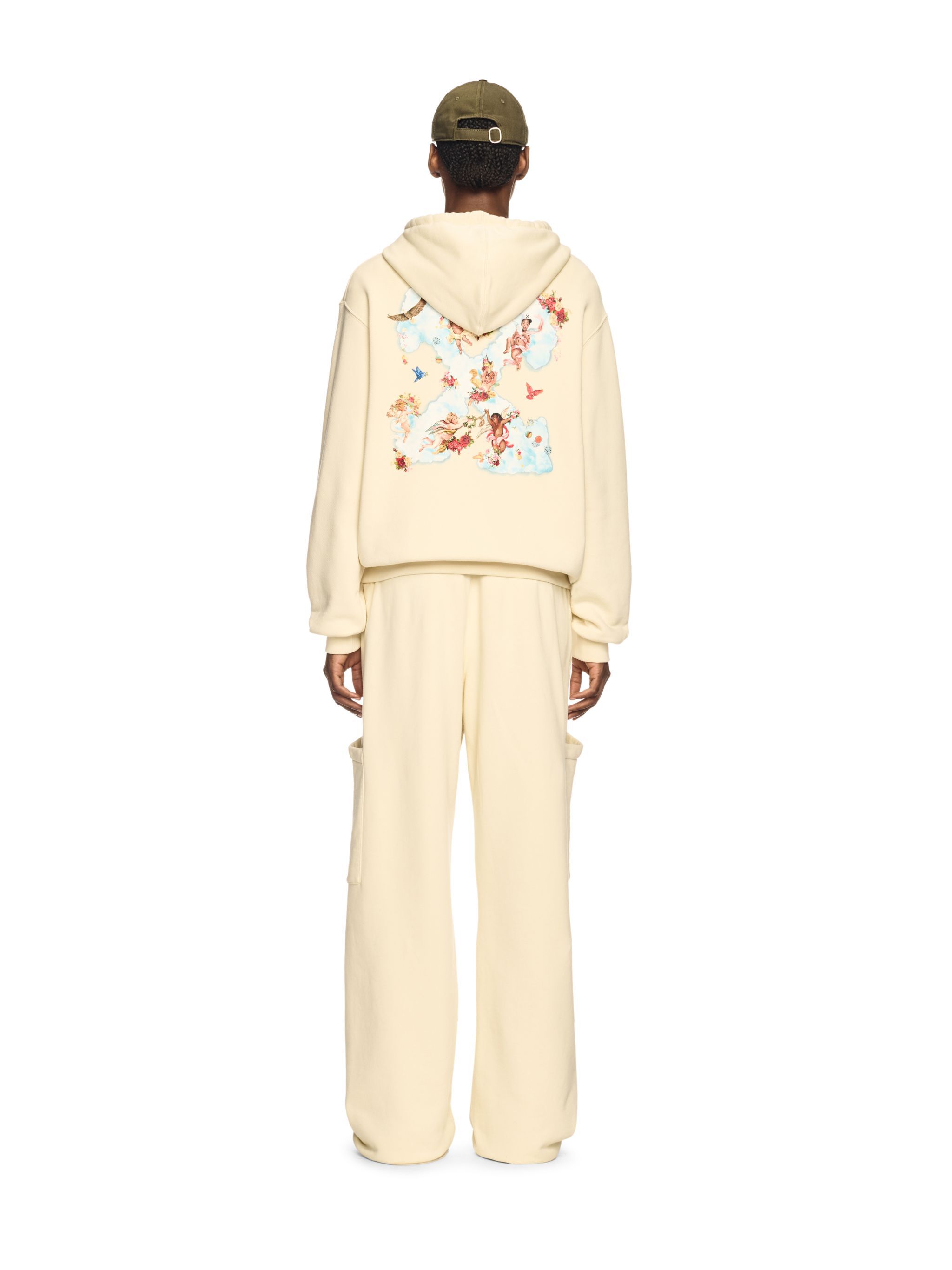 OFF WHITE White Rose Valley Hoodie NEUTRALS OWBB058S25FLE003