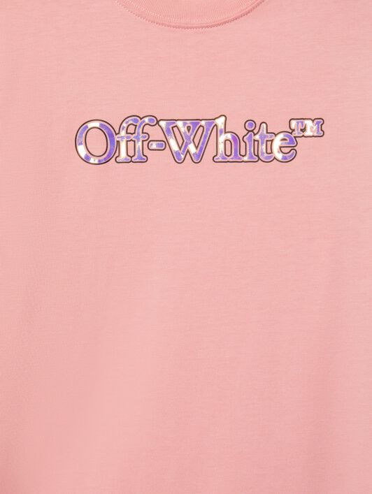 OFF WHITE Big Bookish T-Shirt Kleid ROSA OGDB030S25JER001