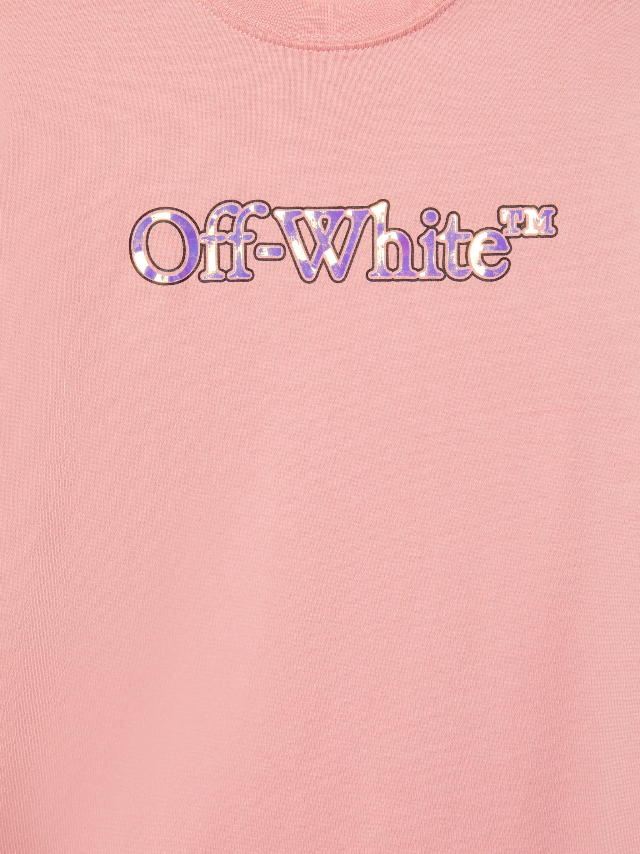 OFF WHITE Big Bookish T-Shirt Kleid ROSA OGDB030S25JER001