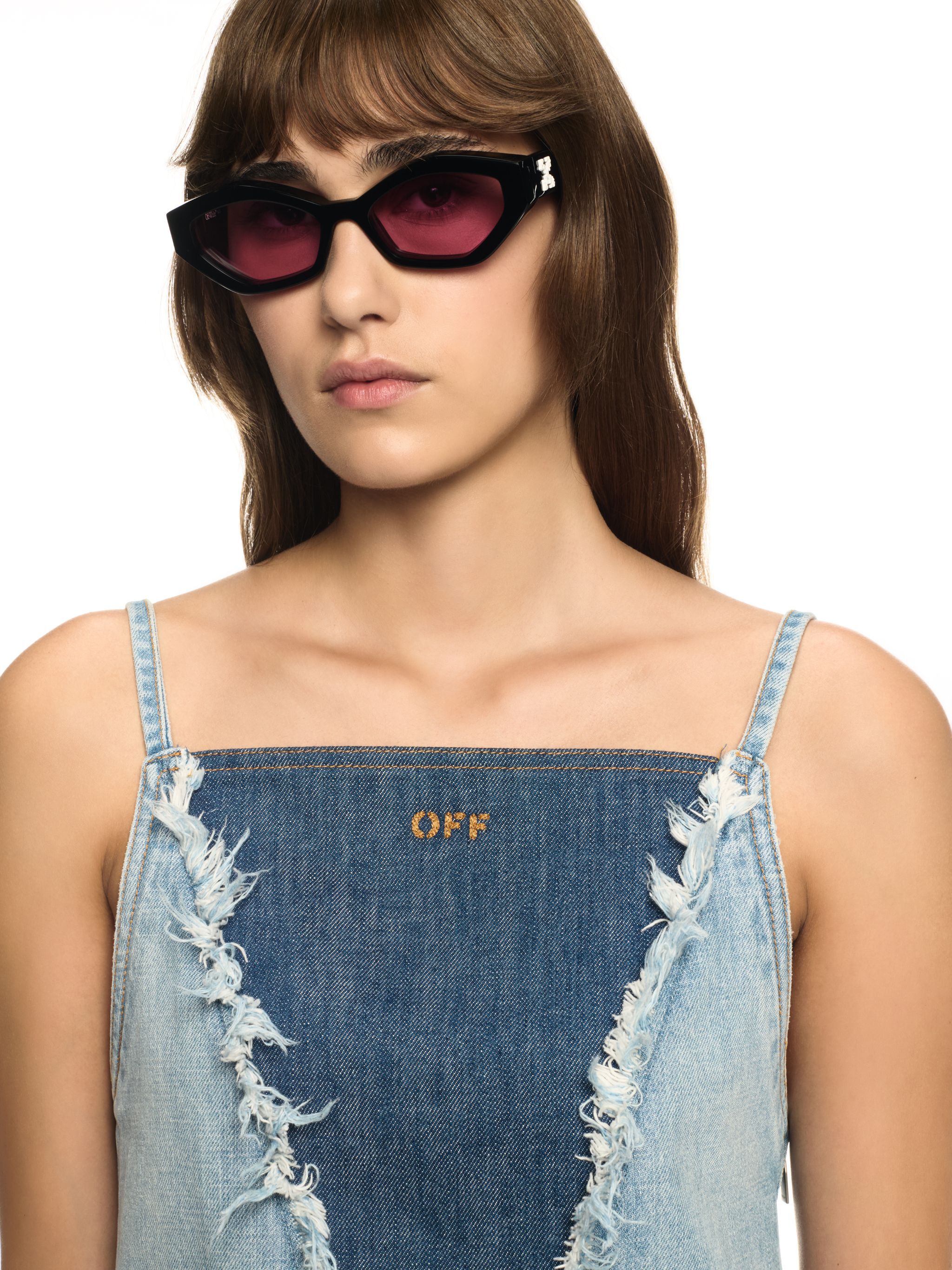 OFF WHITE Blaues Denim Doll-Kleid BLAU OWYM033S25DEN001