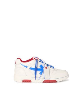 OFF WHITE Out Of Office Bubble Arrow Sneakers WHITE - COBALT BLUE OMIA189S26LEA009