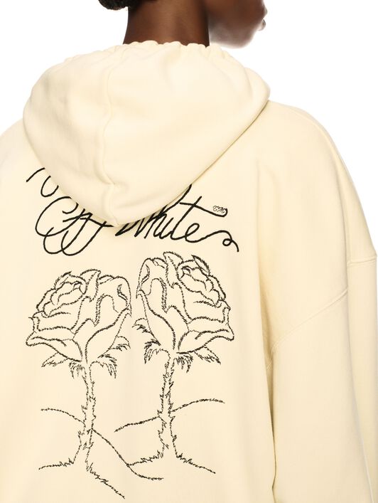 OFF WHITE Weißer Hoodie Mit Pfeile NEUTRAL OWBB035S25FLE002