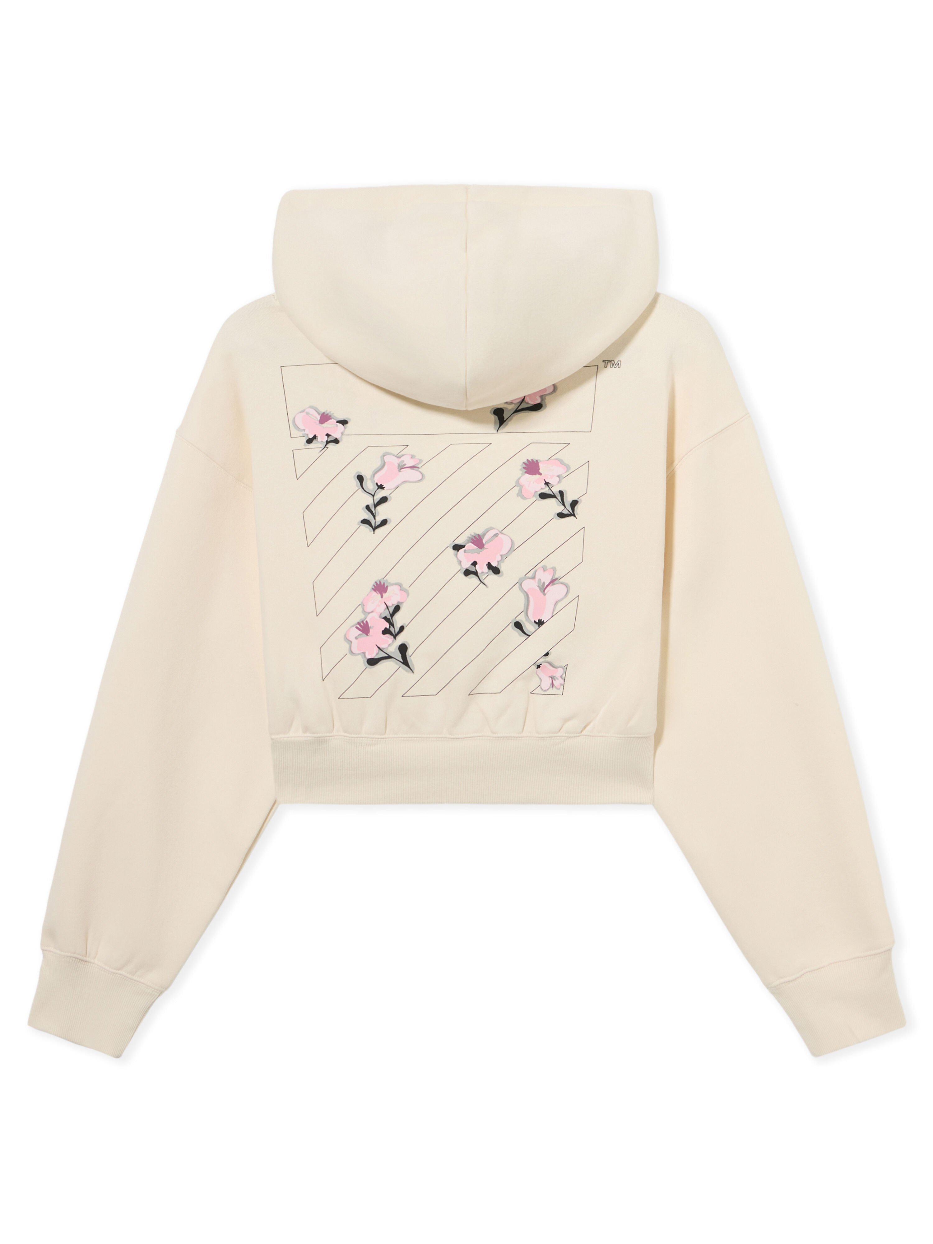L/AB Floral Diagonal Crop Hoodie LAB L/AB Floral Diagonal Crop Hoodie Pristine LABF2639B00102T