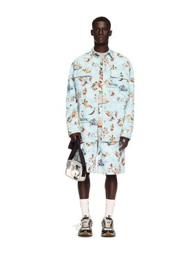 OFF WHITE Fresco Print Den Milit Shirt Multicolor BLACK OMGG014S25FAB002