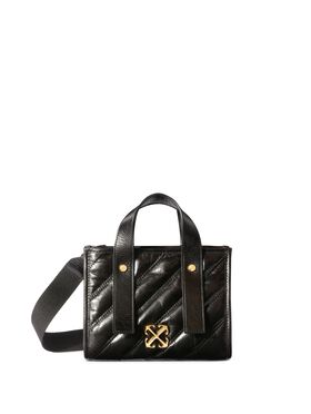 OFF WHITE Black Quilted Tote Bag GREEN OWNP062S25FAB001