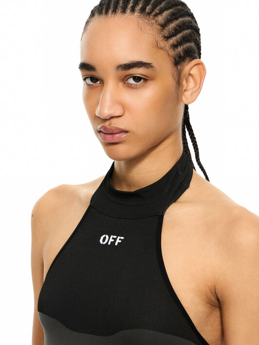 OFF WHITE Racing Seamless Top Black-White 2VO05RS26KNI001