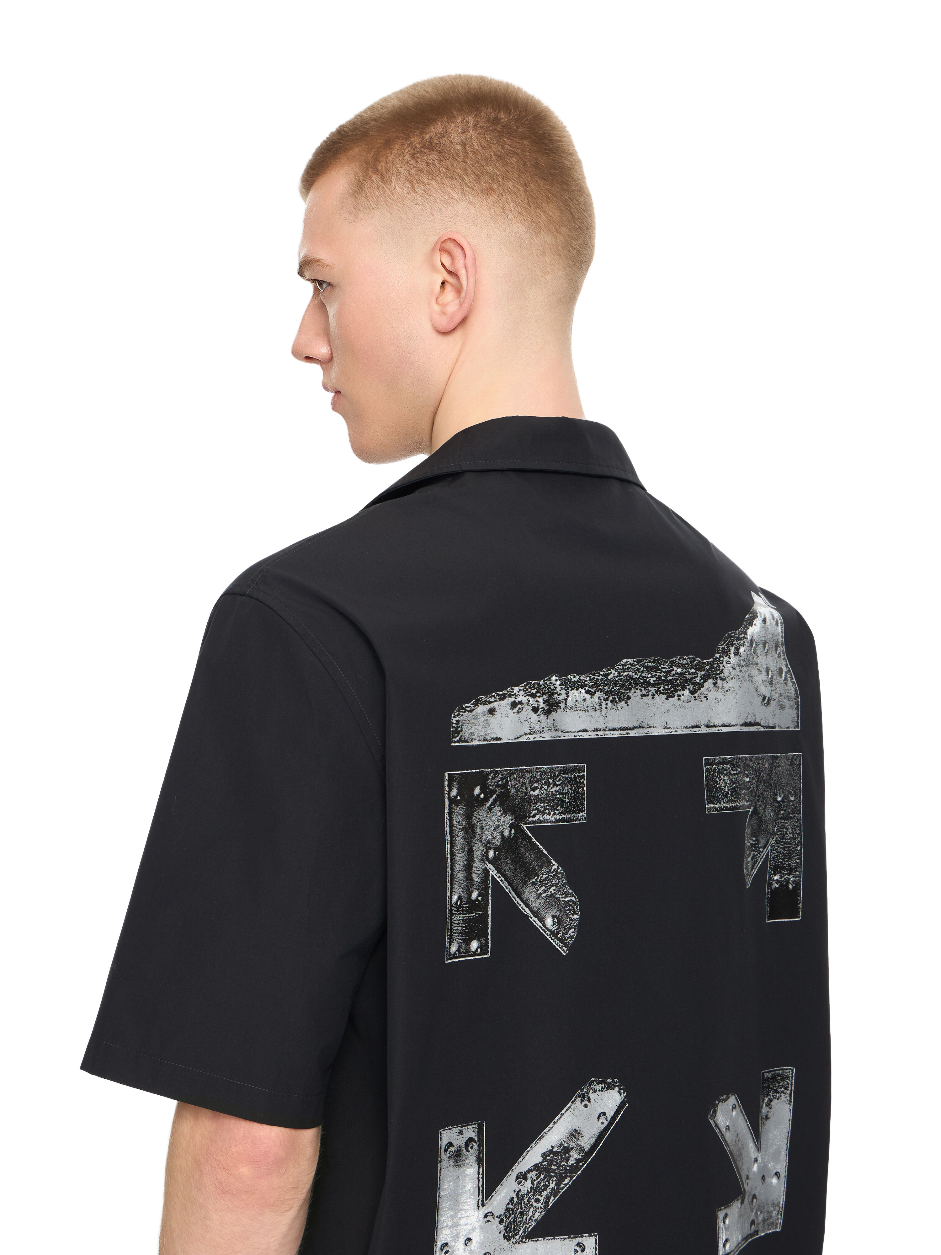 OFF WHITE Metal Arr Popl Bowl Shirt BLACK 44XGG01FS26F003