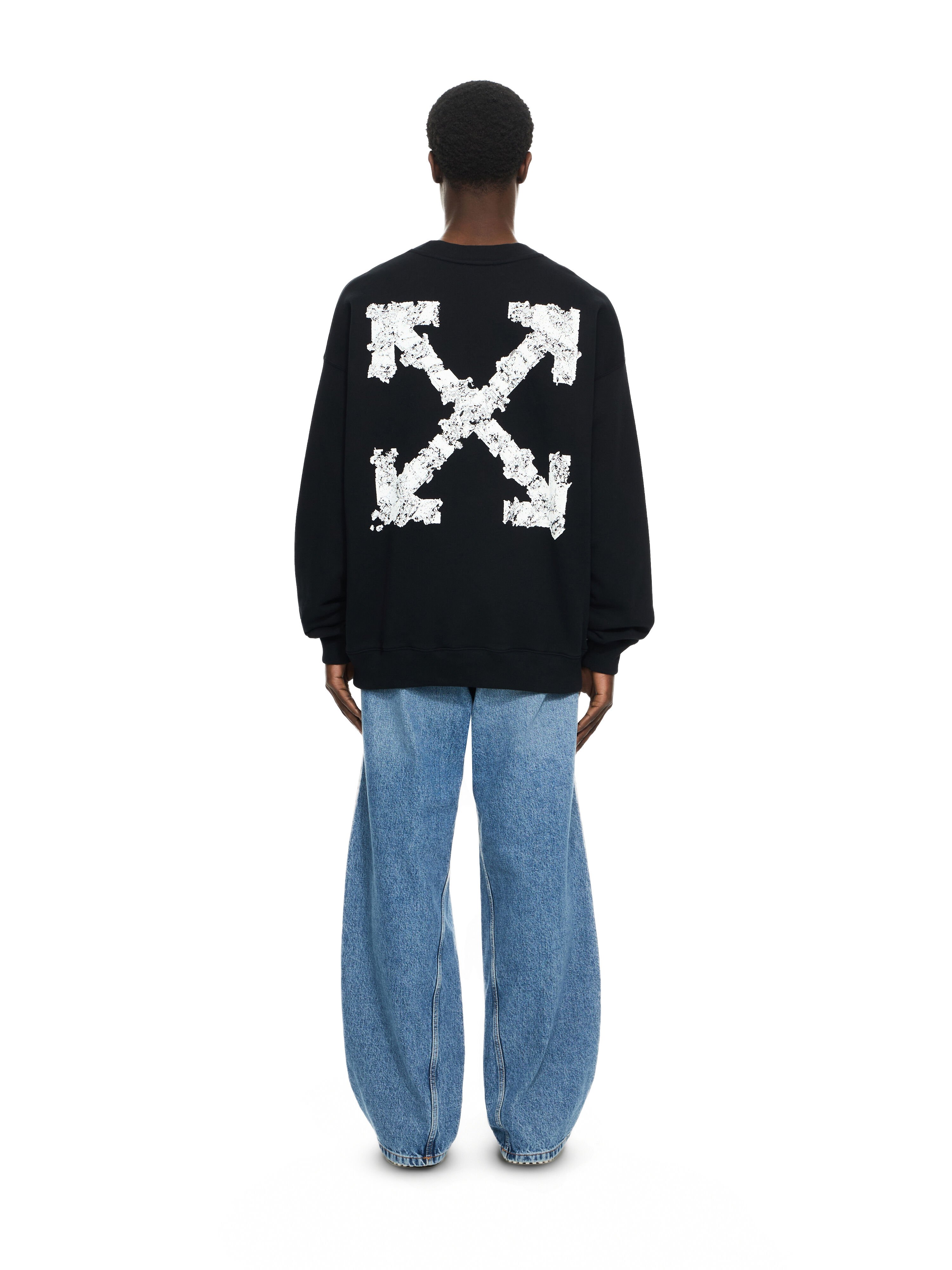 OFF WHITE Heraldic Arrow Skate Crewneck BLACK 44MBA054S26F002