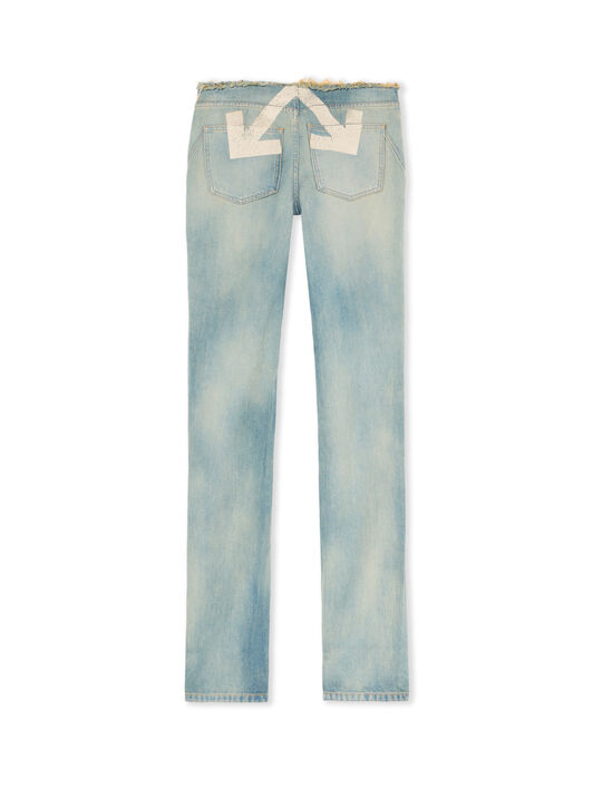 OFF WHITE Half Arrow Low Waist Denim Pants DIRTY BLUE-WHITE OWYF02HF25DEN001